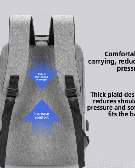 Grey 3 Piece Mens Backpack Set with Sling Bag and Pouch USB Charging Port Large Capacity Laptop Daypack Water Resistant Business Travel School Bag