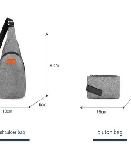 Grey 3 Piece Mens Backpack Set with Sling Bag and Pouch USB Charging Port Large Capacity Laptop Daypack Water Resistant Business Travel School Bag