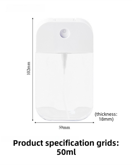 3-Pack Ultra-Slim 50ml Card-Style Travel Spray Bottle with White Silicone Sleeve - Portable ABS/PETG Refillable Hydration Sprayer