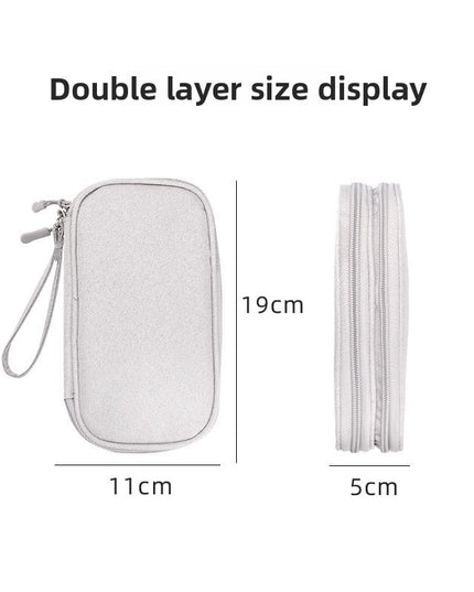 2-PCS Navy blue Double Layer Travel Electronics Organizer Bag Waterproof Cable Pouch for Power Bank and Phone Portable Storage for Australians