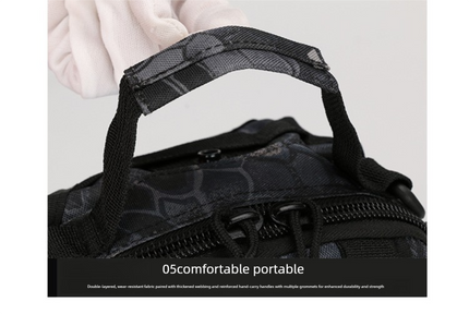 Tactical Sling Bag Black Python Camo 600D Waterproof Crossbody Backpack MOLLE EDC Shoulder Pack for Urban Outdoor