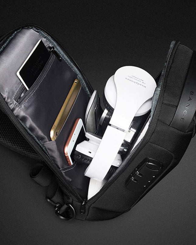 Green Lightweight Anti-Theft Tactical Chest Bag - Waterproof Security Sling Bag with 3-Digit Password Lock & Smart USB Charging Port