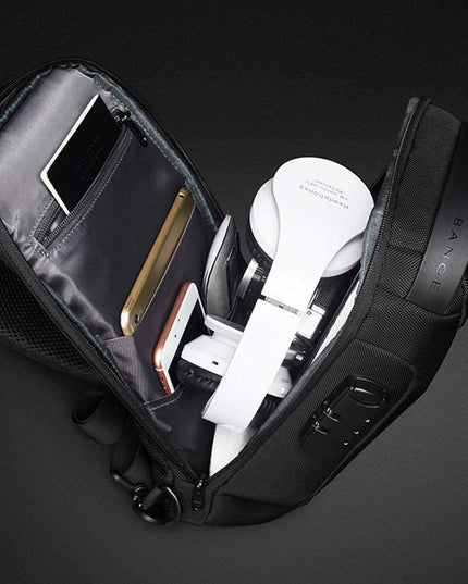 Camouflage Lightweight Anti-Theft Tactical Chest Bag - Waterproof Security Sling Bag with 3-Digit Password Lock & Smart USB Charging Port