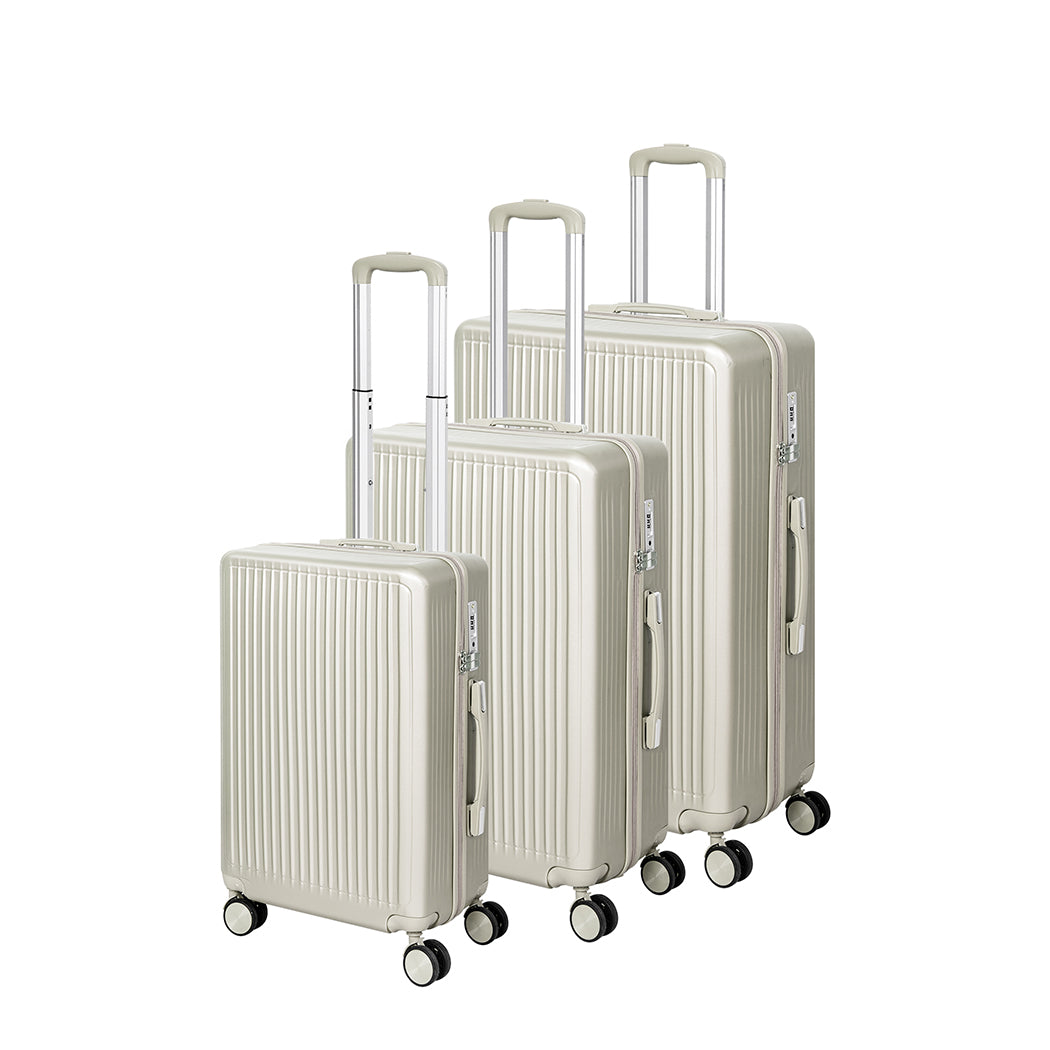 Slimbridge Luggage Suitcase Trolley White 3pc 20 24 28 Luggage Land
