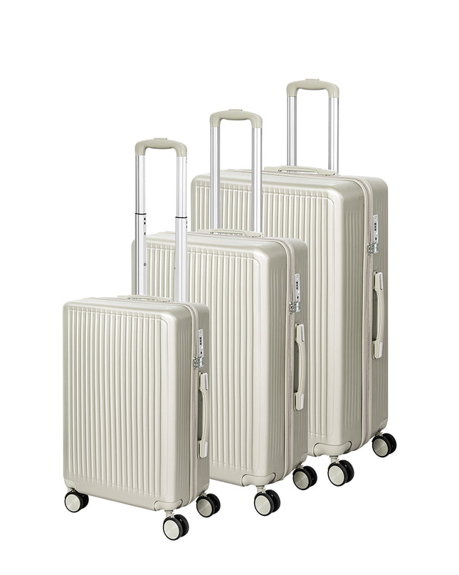 Slimbridge Luggage Suitcase Trolley White 3pc 20"+24"+28"