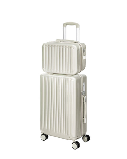 Slimbridge Luggage Suitcase Trolley White 2pc 14"+20"