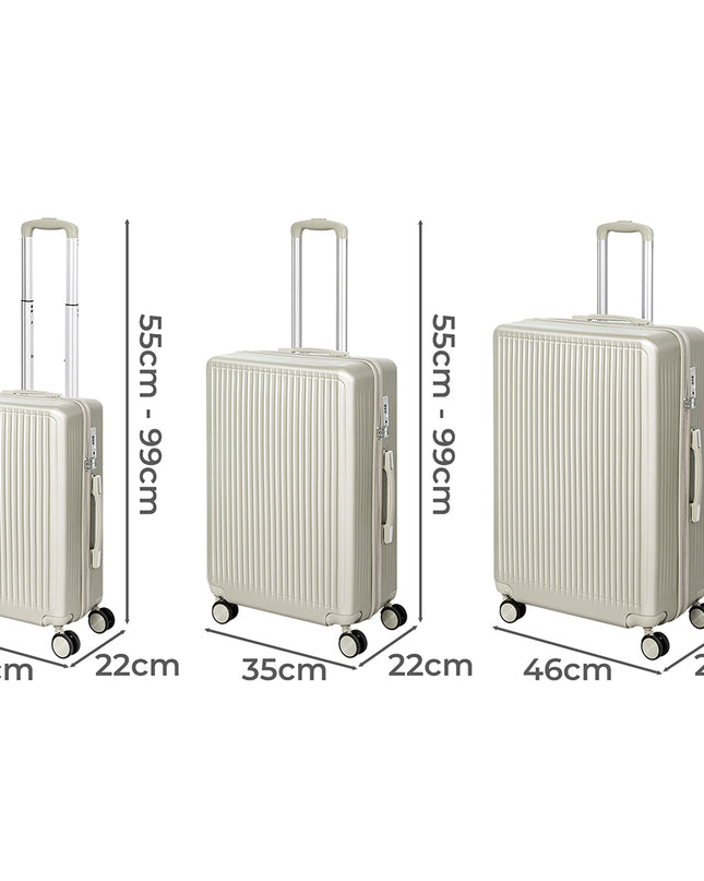 Slimbridge Luggage Suitcase Trolley White 3pc 20"+24"+28"
