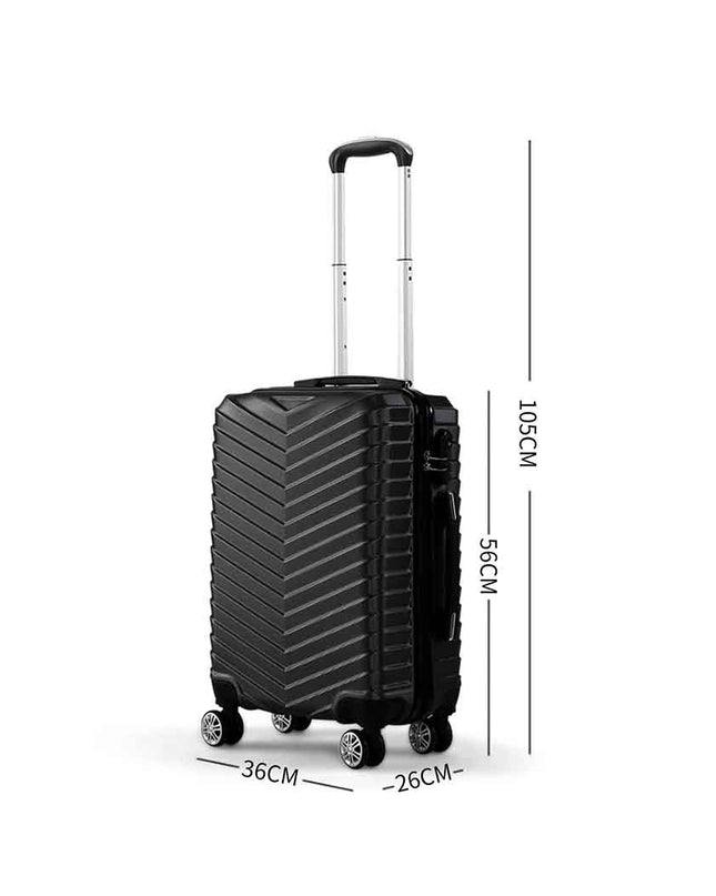 Slimbridge 20" Carry On Travel Luggage Black 20 inch