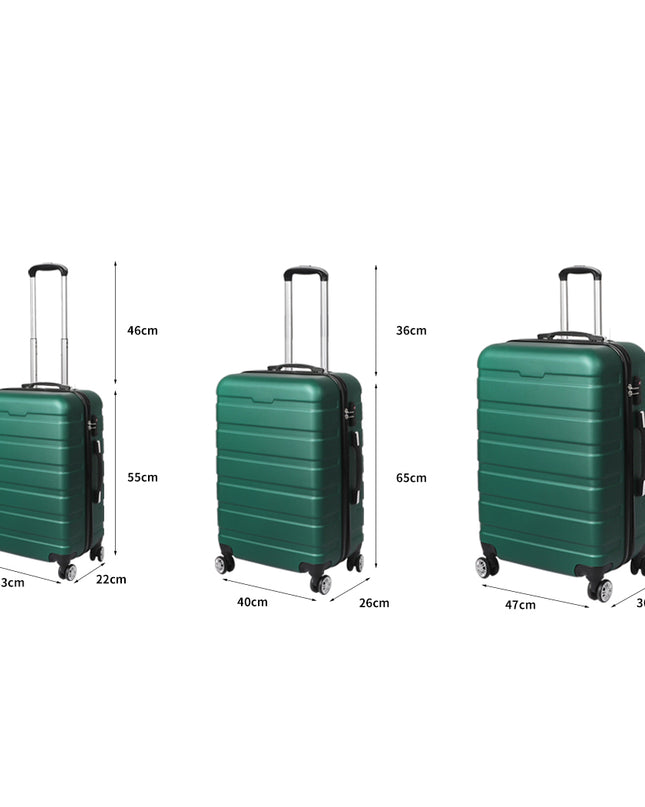 Slimbridge 3PC Luggage sets Suitcase Green