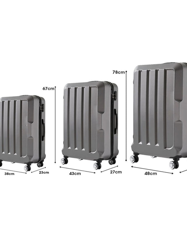Slimbridge 20"24"28" 3PC Luggage Sets Dark Grey
