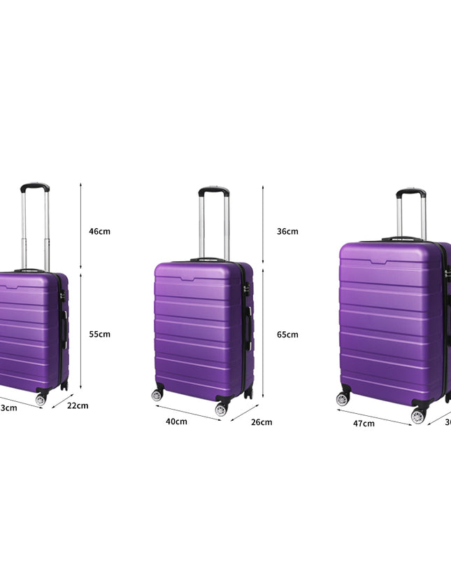 Slimbridge 3PC Luggage sets Suitcase Purple