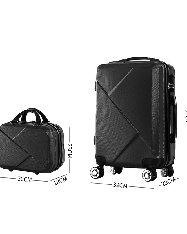 Slimbridge 2pcs 20"Travel Luggage Set Black