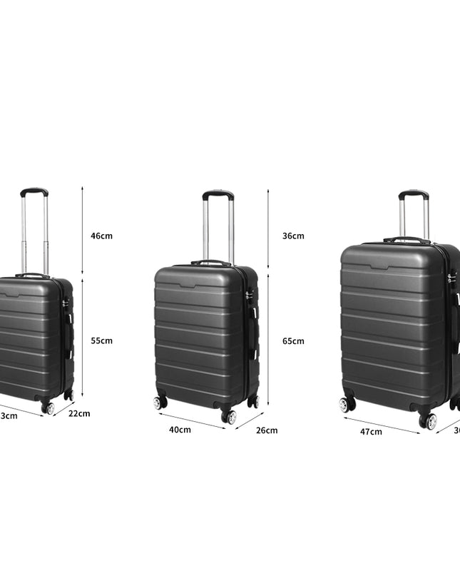 Slimbridge 3PC Luggage sets Suitcase Dark Grey
