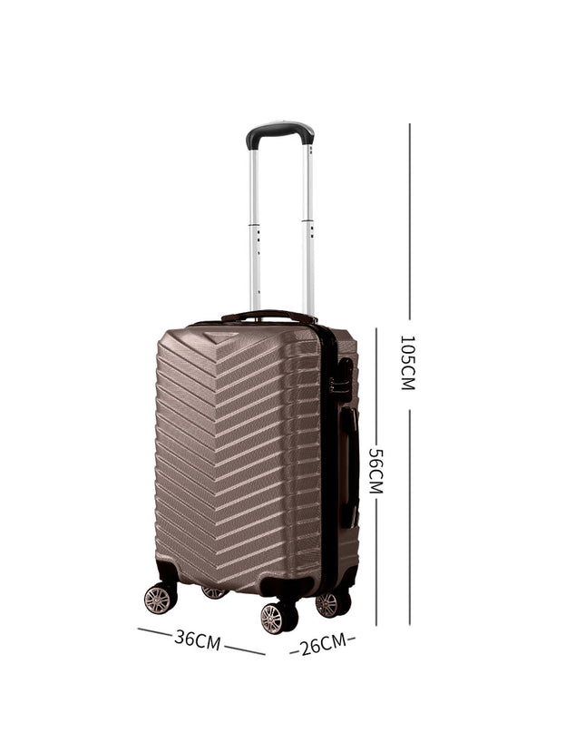 Slimbridge 20" Carry On Travel Luggage Coffee 20 inch