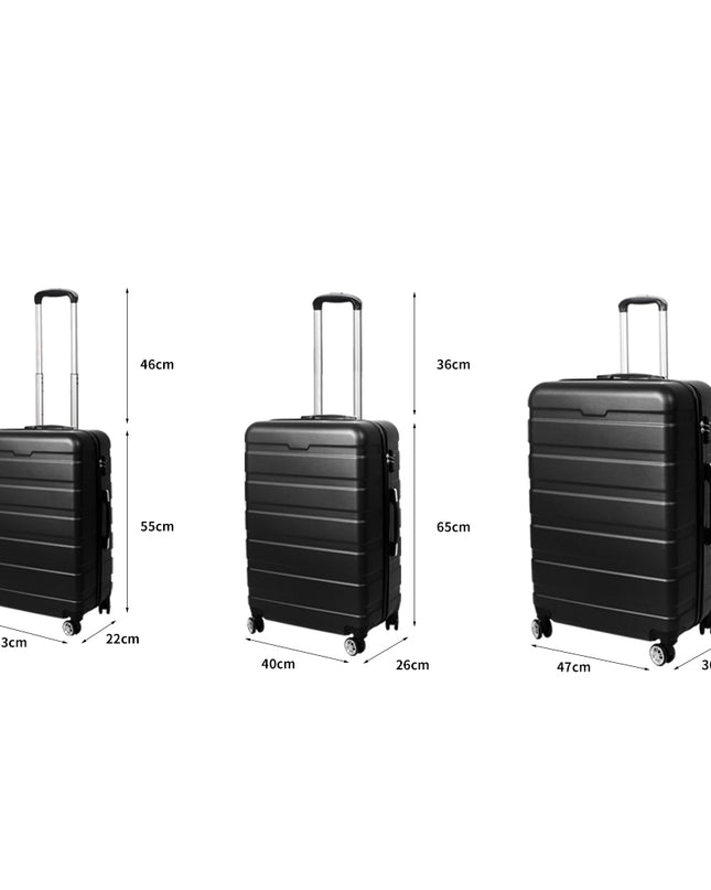 Slimbridge 3PC Luggage sets Suitcase Black
