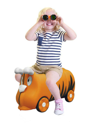Kids 18L Travel Cabin Luggage w/ Trolley Ride On Wheel Suitcase (Orange)